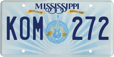 MS license plate KOM272