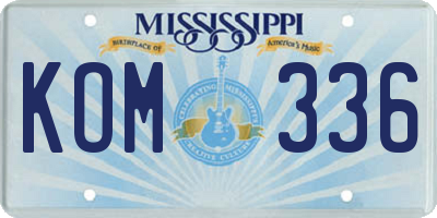 MS license plate KOM336