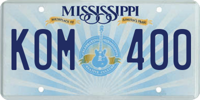 MS license plate KOM400