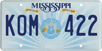 MS license plate KOM422