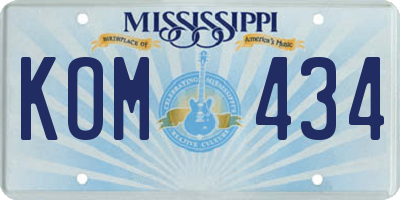 MS license plate KOM434
