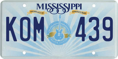MS license plate KOM439