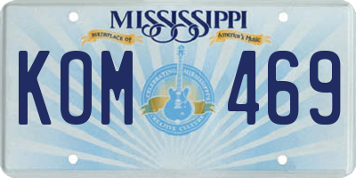 MS license plate KOM469