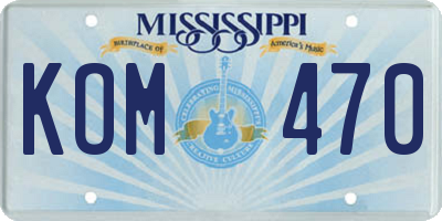 MS license plate KOM470