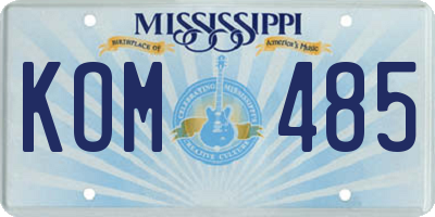 MS license plate KOM485