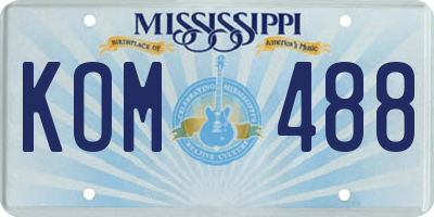 MS license plate KOM488