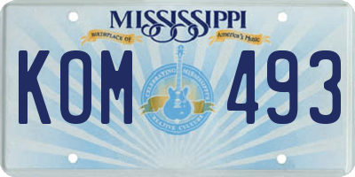MS license plate KOM493