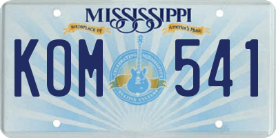 MS license plate KOM541