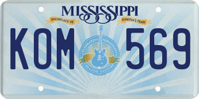 MS license plate KOM569