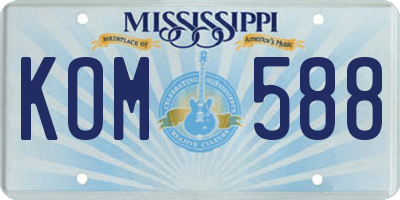 MS license plate KOM588
