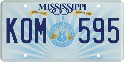 MS license plate KOM595