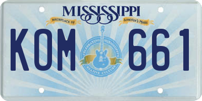 MS license plate KOM661