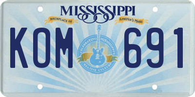 MS license plate KOM691