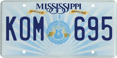 MS license plate KOM695