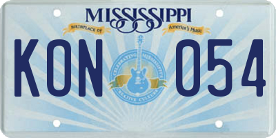 MS license plate KON054