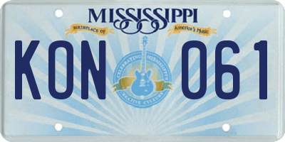 MS license plate KON061