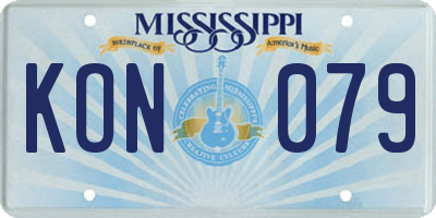 MS license plate KON079
