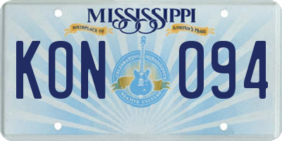 MS license plate KON094