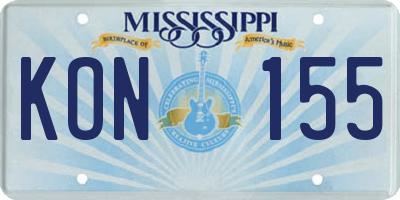 MS license plate KON155