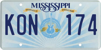 MS license plate KON174
