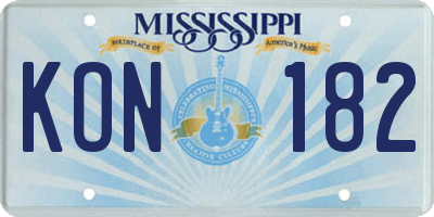 MS license plate KON182