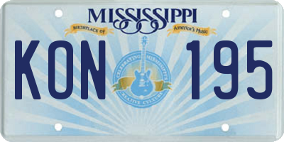 MS license plate KON195