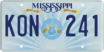 MS license plate KON241