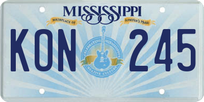 MS license plate KON245