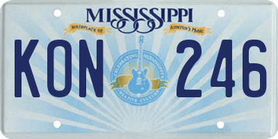 MS license plate KON246
