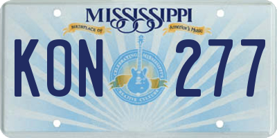MS license plate KON277
