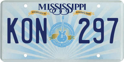 MS license plate KON297