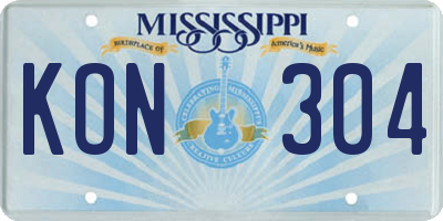MS license plate KON304