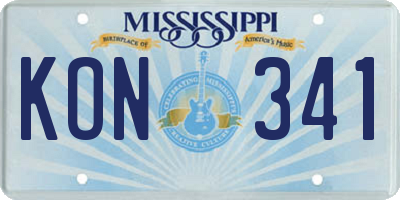 MS license plate KON341