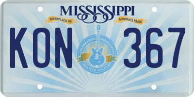 MS license plate KON367