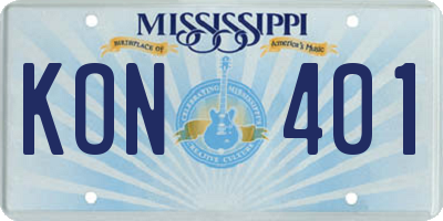 MS license plate KON401