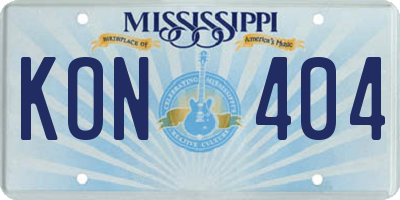 MS license plate KON404