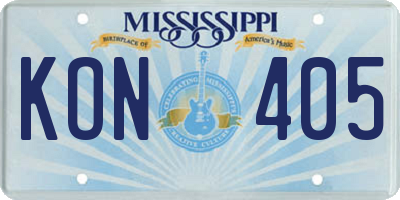 MS license plate KON405