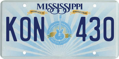 MS license plate KON430