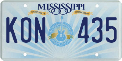 MS license plate KON435