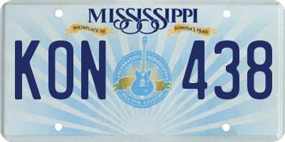 MS license plate KON438
