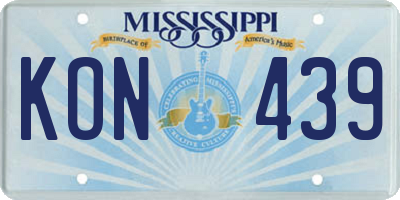 MS license plate KON439