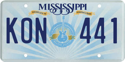 MS license plate KON441