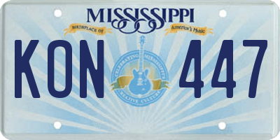 MS license plate KON447