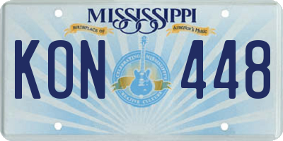 MS license plate KON448