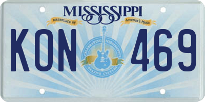 MS license plate KON469