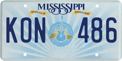 MS license plate KON486