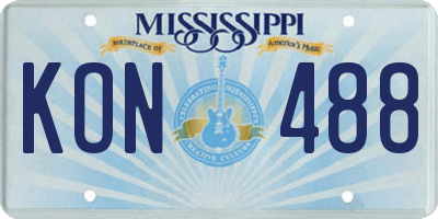 MS license plate KON488