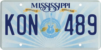 MS license plate KON489