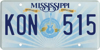 MS license plate KON515