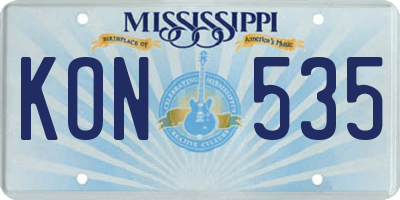 MS license plate KON535